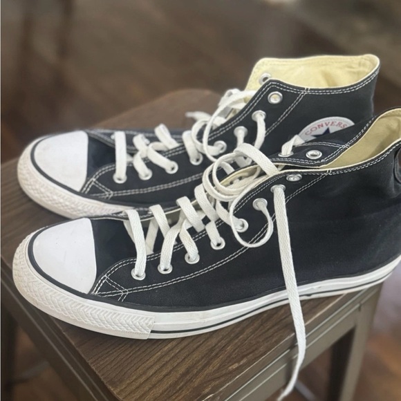 Converse Other - Converse Chuck Taylor All Star High Top Black Canvas Shoes Size 12m/14w